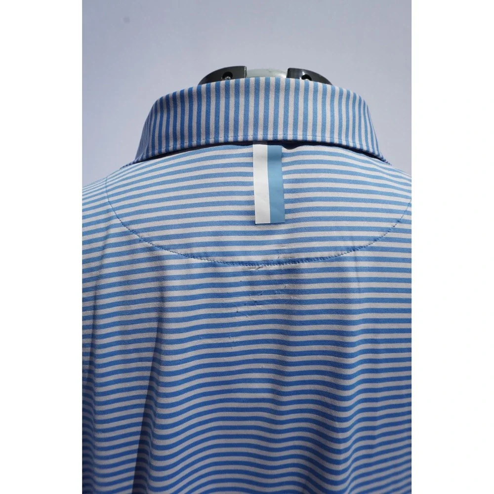 Rhoback Mens Polo, XXL, The Birdie Stripe, Short Stop Blue - Picture 4 of 7